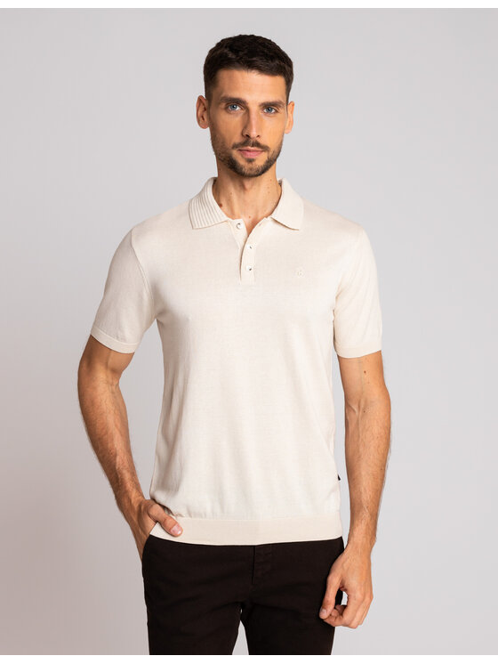Borgio Borgio Polo colliano_bz Beżowy Classic Fit