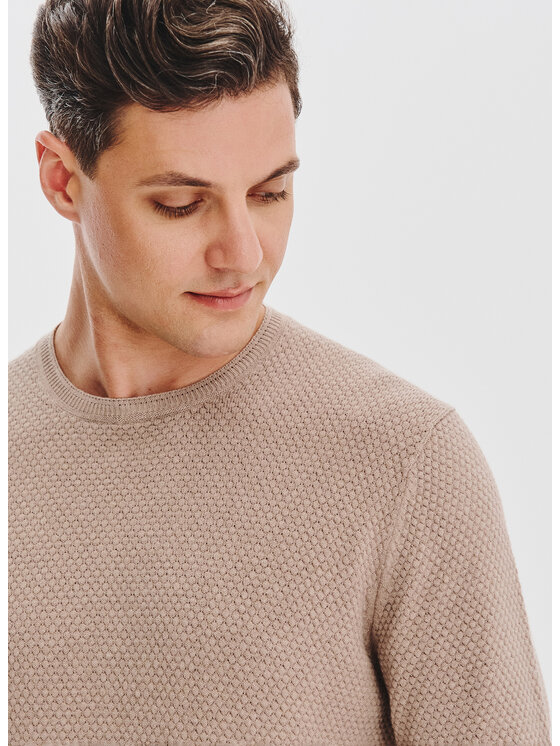 Pako Lorente Pako Lorente Sweter P25WF-2X-012 Beżowy Classic Fit