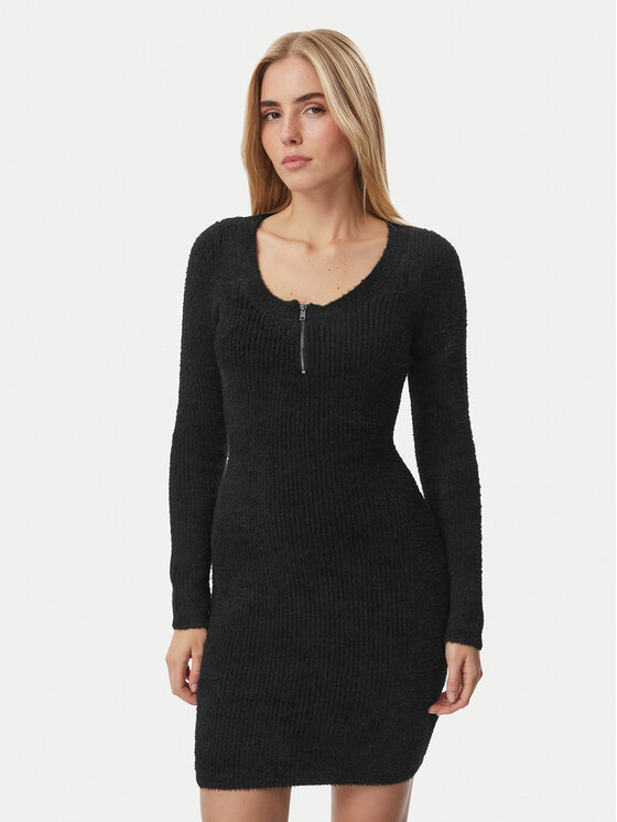 Guess Guess Pletena obleka W6BK89 Z1921 Črna Regular Fit