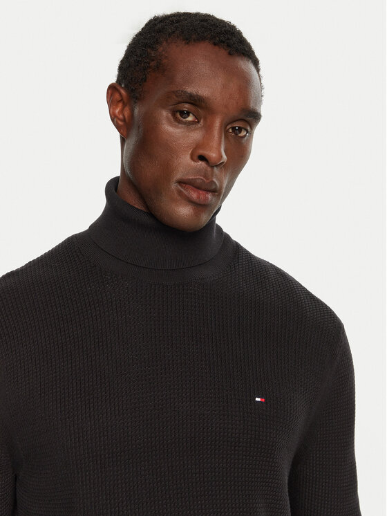 Tommy Hilfiger Tommy Hilfiger Гольф MW0MW36526 Чорний Regular Fit