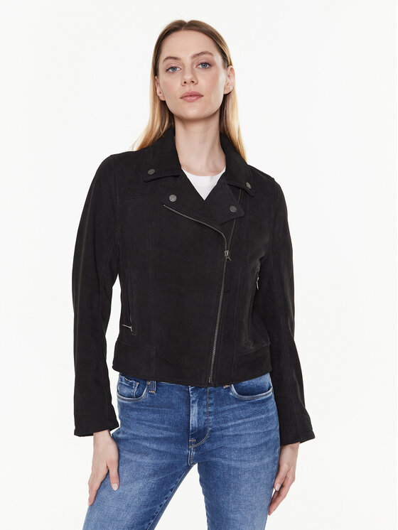 Pepe Jeans Pepe Jeans Шкіряна куртка Roma PL402145 Чорний Regular Fit