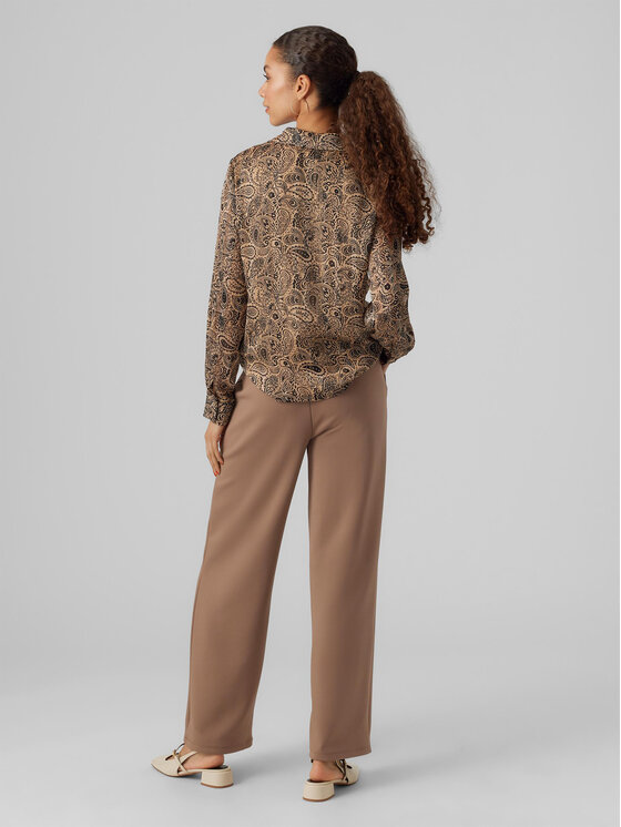 Vero Moda Vero Moda Hlače iz tkanine 10296830 Rjava Relaxed Fit