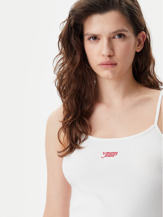 Tommy Jeans Tommy Jeans Letní šaty Script DW0DW20330 Béžová Slim Fit