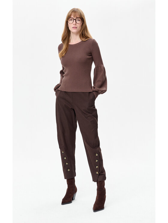 blue shadow blue shadow Sweter Exi Brązowy Regular Fit