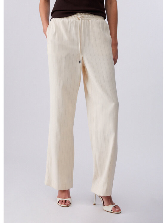 Liu Jo Liu Jo Pantaloni di tessuto CA6113T557AP9579 Crema Regular Fit