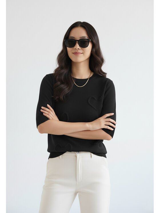 FIGL FIGL Sweter M1278 Czarny Regular Fit