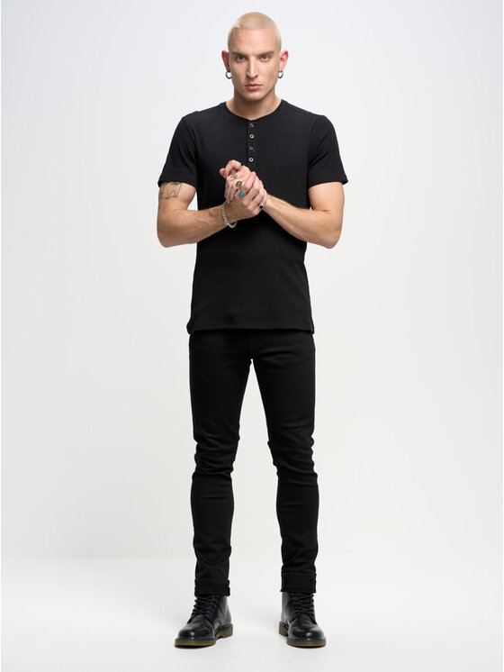 BIG STAR BIG STAR T-Shirt basicag_906 Czarny Slim Fit