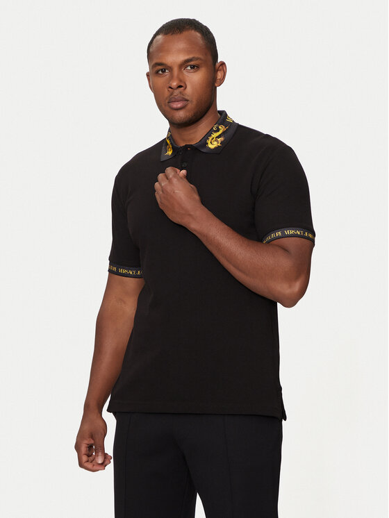 Versace Jeans Couture Polokošeľa 76GAGT00 Čierna Regular Fit