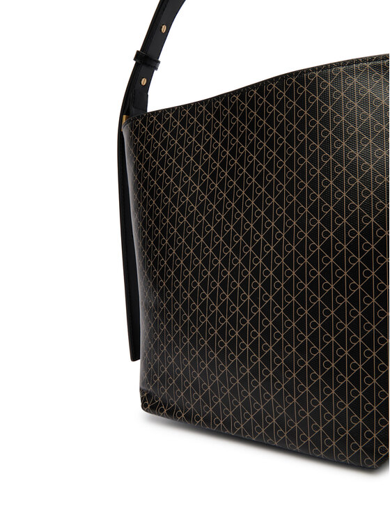 Calvin Klein Calvin Klein Ročna torba Emblem Aop Medium Bucket LV04F3365G Črna