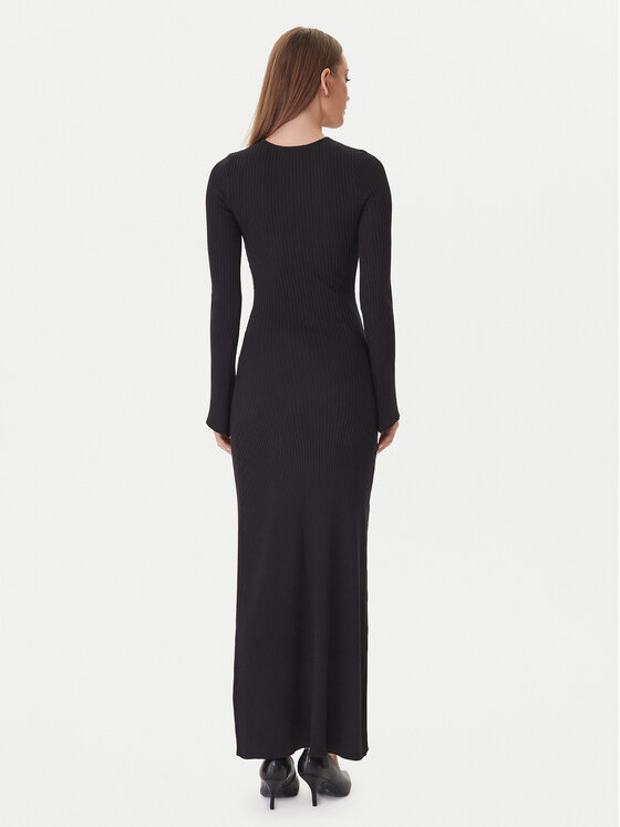 Bardot Bardot Pletena obleka 59801DB Črna Slim Fit