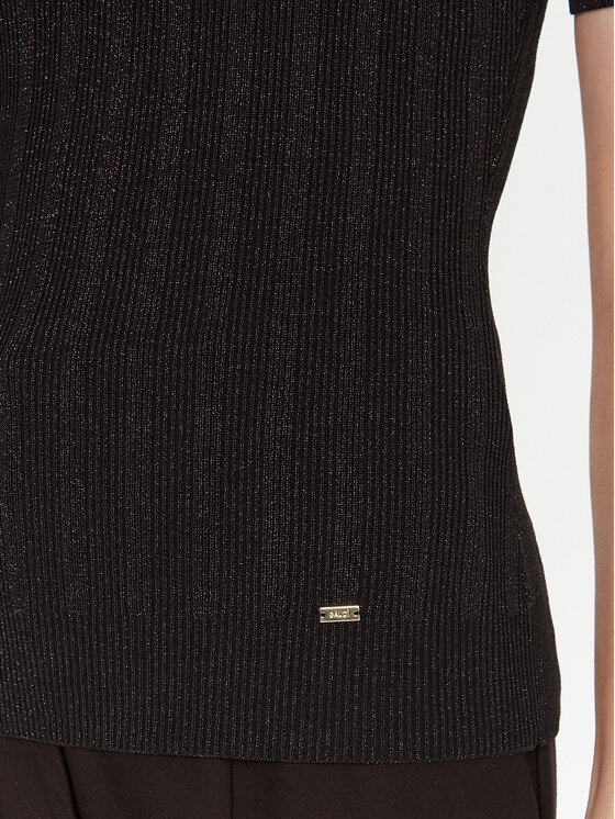 Gaudi Gaudi Krekls ar augstu apkakli 521FD53033 Melns Slim Fit