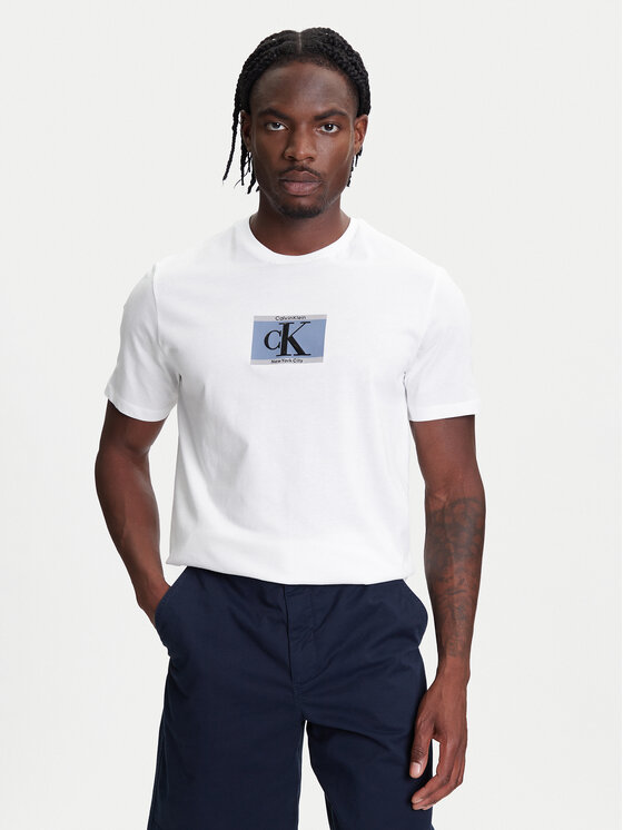 Calvin Klein Calvin Klein T-Shirt Box Tape Graphic LV04RC854G Bílá Regular Fit