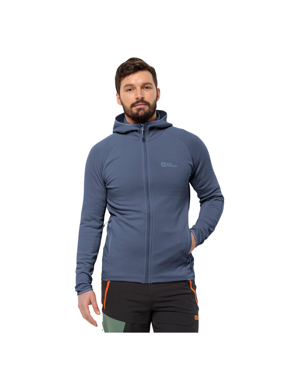 Jack Wolfskin Jack Wolfskin Bluza Jack Wolfskin Baiselberg Hooded FZ M Niebieski Regular Fit