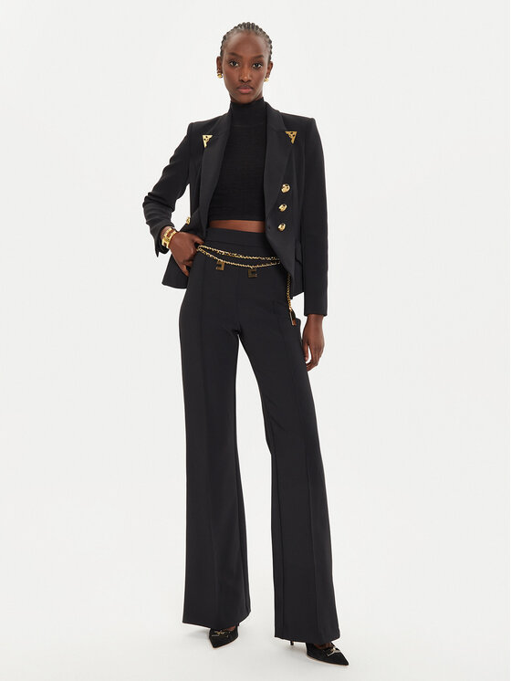 Elisabetta Franchi Elisabetta Franchi Palazzo kalhoty PA-T35-46E2 Černá Regular Fit