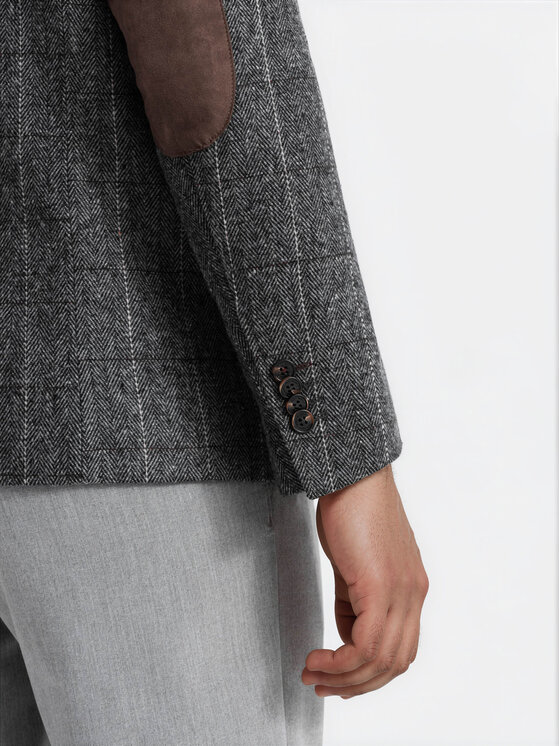 Ombre Ombre Marynarka M166 Szary Regular Fit