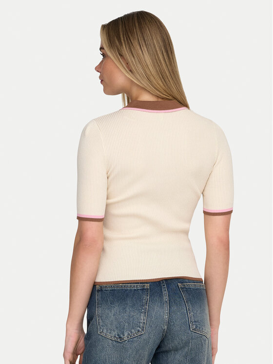 ONLY ONLY Поло Meddi 15363165 Бежевий Slim Fit