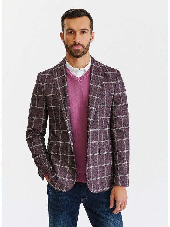 Pako Lorente Pako Lorente Marynarka P22WF-3X-006 Bordowy Slim Fit