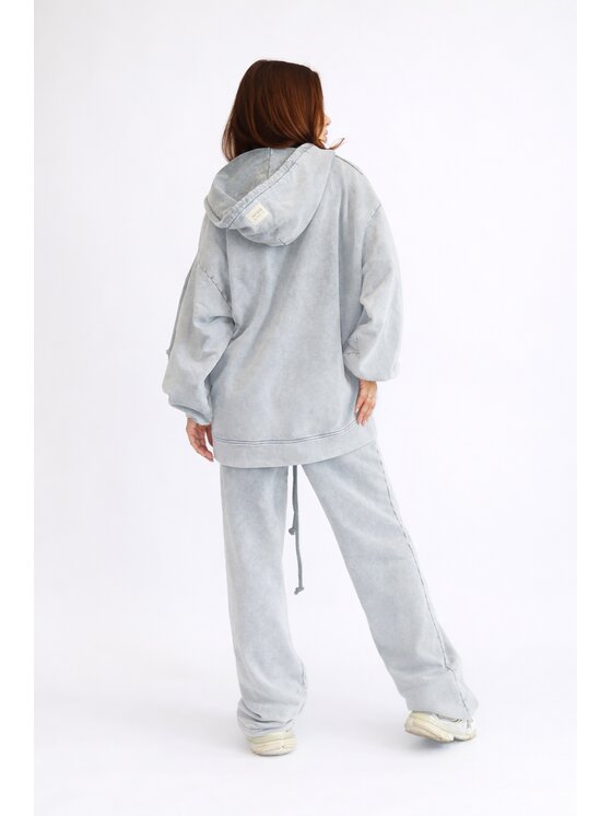 MissDenim MissDenim Bluza Oversize Zip Hoodie Szary Oversize