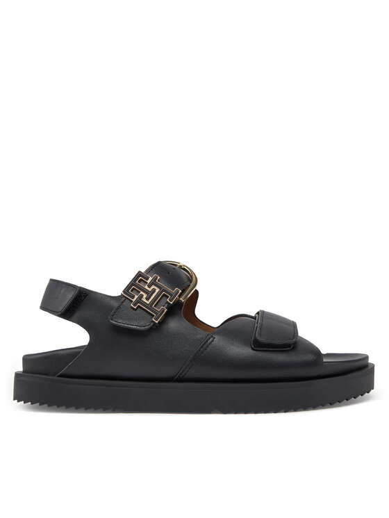 Sandale Tommy Hilfiger Leather Sporty Sandal FW0FW08799 Negru