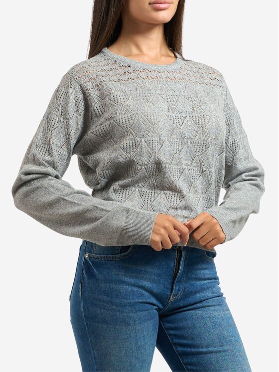 Yes Zee Yes Zee Maglione Maglione donna cropped Grigio Regular Fit