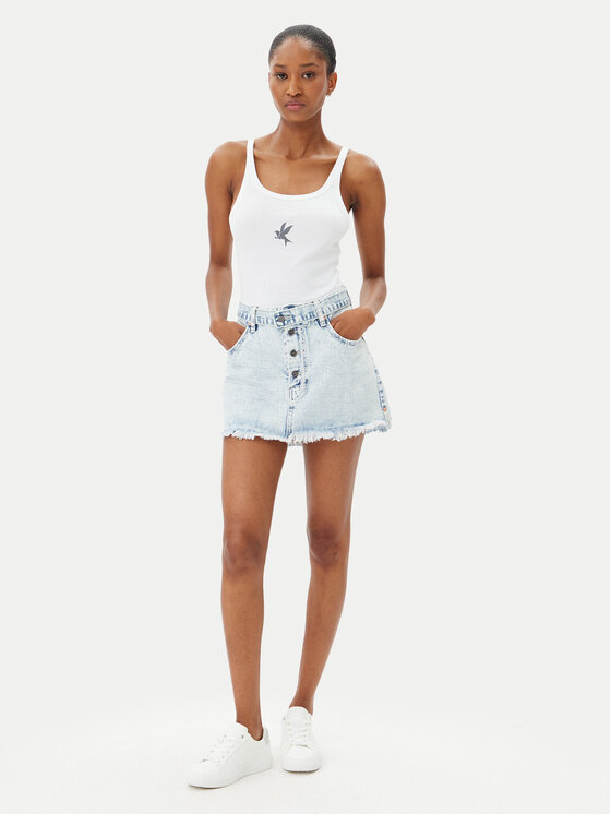 One Teaspoon One Teaspoon Top Fine 26605 Biały Slim Fit