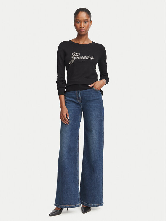 Guess Guess Sweter W6BR53 Z1454 Czarny Regular Fit