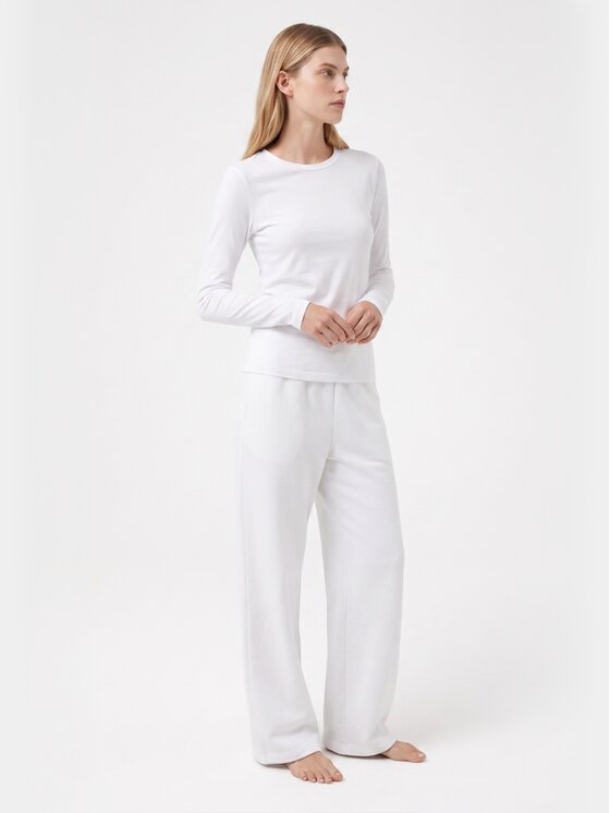 BASICLO BASICLO Longsleeve W-2253-01 Biały Slim Fit
