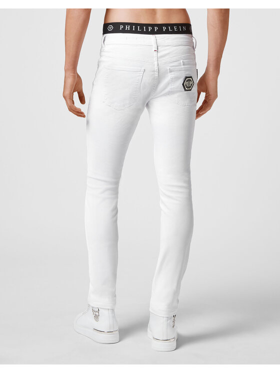 PHILIPP PLEIN PHILIPP PLEIN Jeansy 4131 Bílá Slim Fit