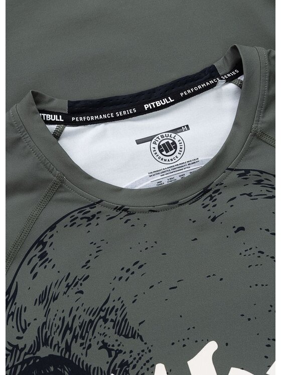 PITBULL PITBULL Koszulka techniczna SKULL LOGO Zielony Regular Fit