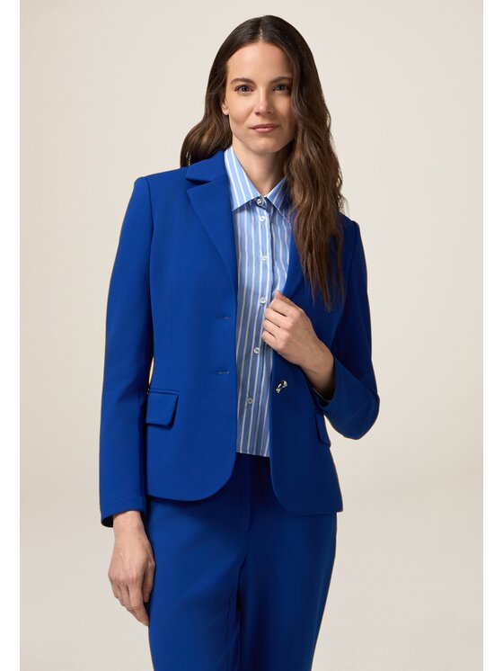 Oltre Oltre Marynarka Q756R004512N024 Turkusowy Regular Fit