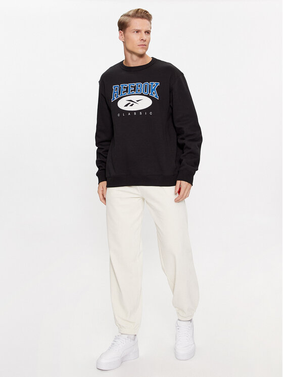 Reebok Reebok Pulóver Archive Essentials II0696 Fekete Regular Fit