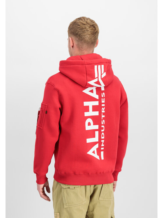 Alpha Industries Alpha Industries Bluza Back Print Hoodie Czerwony Regular Fit