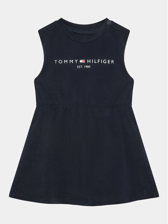 Tommy Hilfiger Vsakodnevna Obleka KN0KN01625 Mornarsko Modra Regular Fit