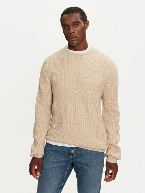 Brave Soul Brave Soul Pullover MK-230BINARY3 Beige Regular Fit