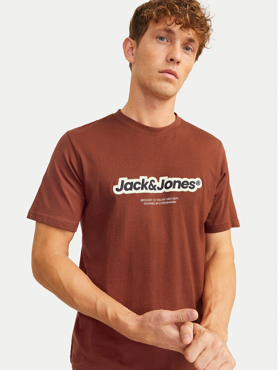 Jack & Jones Jack & Jones T-Shirt Vesterbro 12265740 Brązowy Relaxed Fit