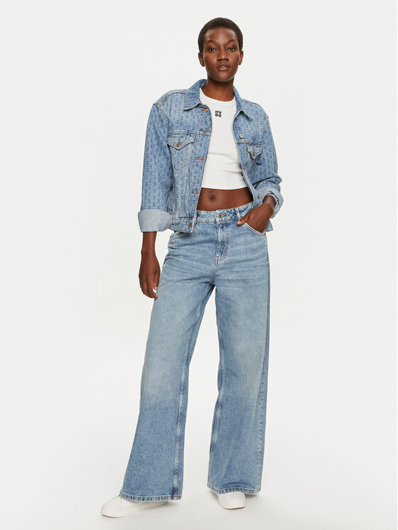 HUGO Hugo Traperice Galeva 50519915 Plava Wide Leg