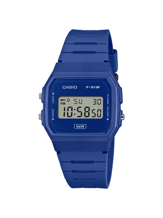 Casio Casio Zegarek F-91WB-2A1EF Niebieski