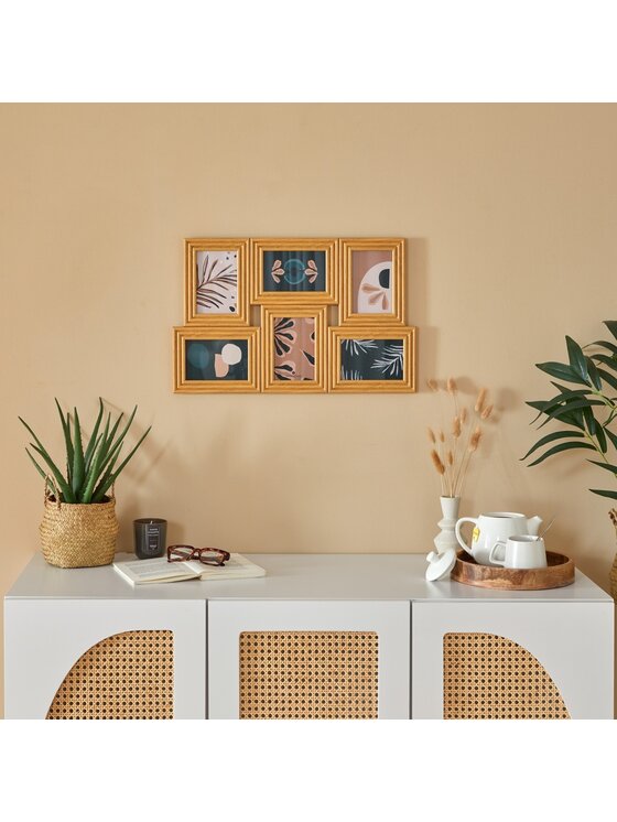 MIAhome MIAhome Ramka na zdjęcia multiramka na 6 zdjęć Sandra 55,5x35,3 cm Beżowy