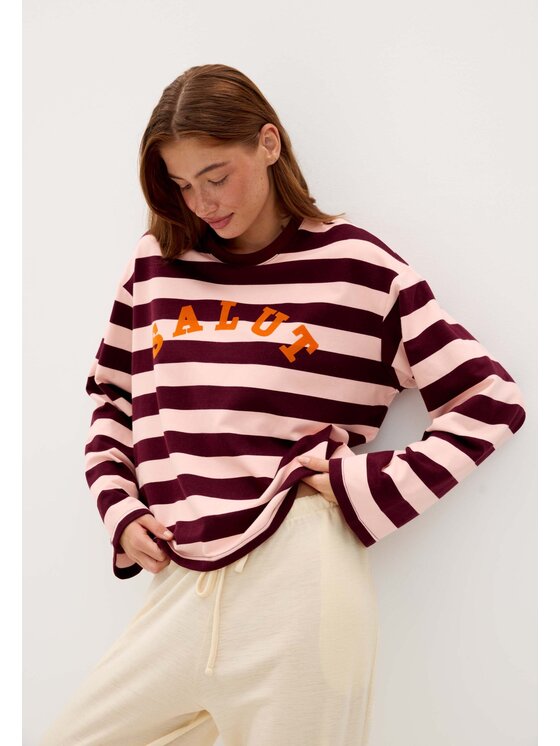 Mirons Mirons Longsleeve Print Kolorowy Regular Fit