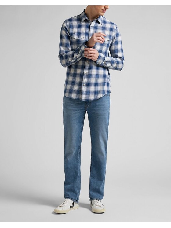 Lee Lee Jeansy DAREN ZIP FLY Niebieski Straight Fit