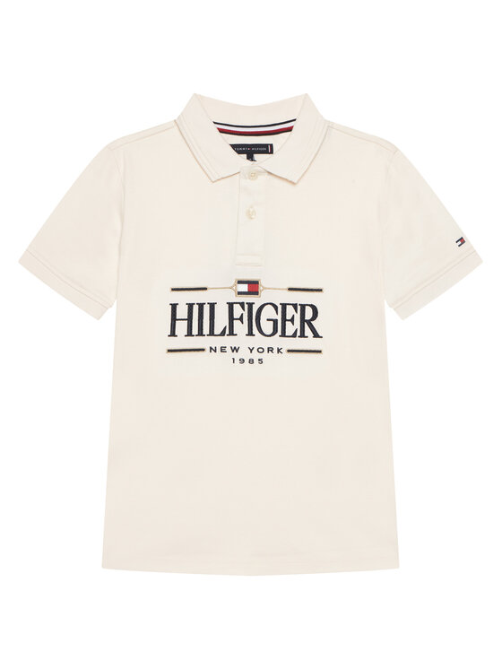 Tommy Hilfiger Tricou polo Icons KB0KB10359 Écru Regular Fit