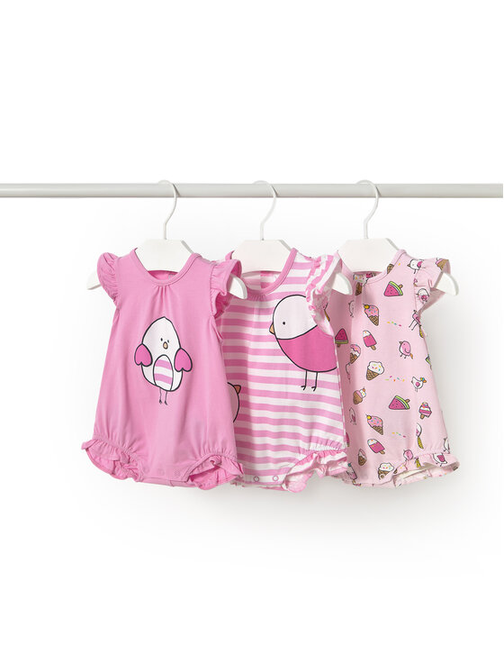 Mayoral Mayoral Set 3 body-uri pentru copii 1758 Roz