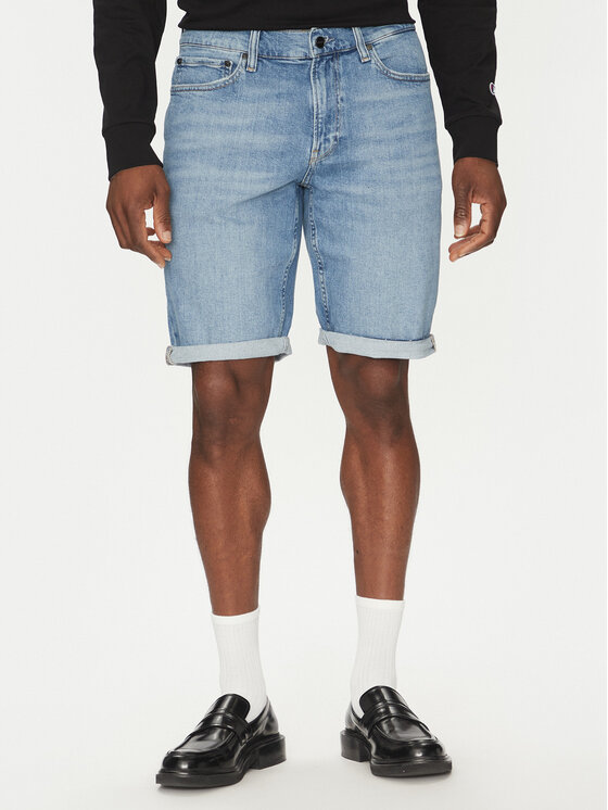 Calvin Klein Džínsové šortky K10K114079 Modrá Slim Fit