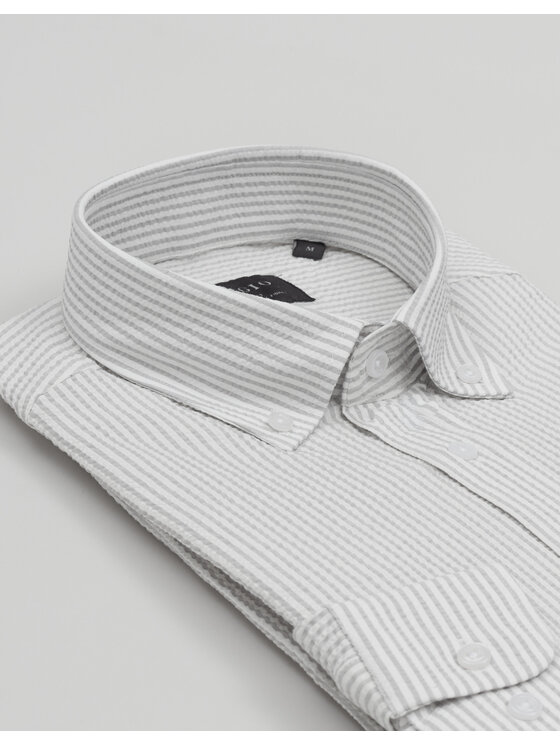 Borgio Borgio Koszula gonzaga_00706 Beżowy Slim Fit