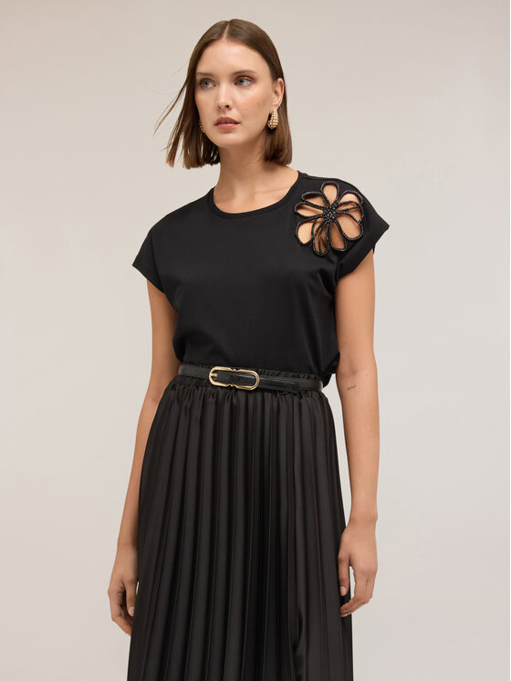 Motivi Motivi T-shirt G015W003480N033 Nero Regular Fit