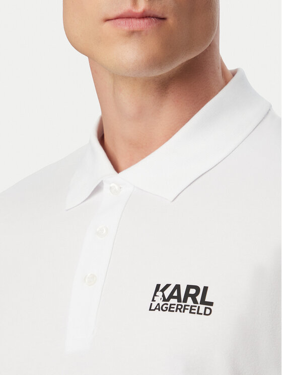 KARL LAGERFELD KARL LAGERFELD Polo 745780 500235 Biały Regular Fit