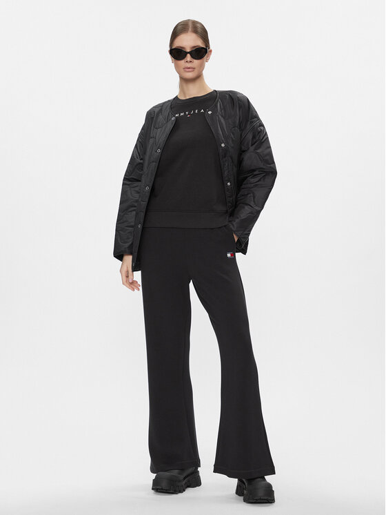 Tommy Jeans Tommy Jeans Bluza Linear DW0DW17323 Czarny Regular Fit