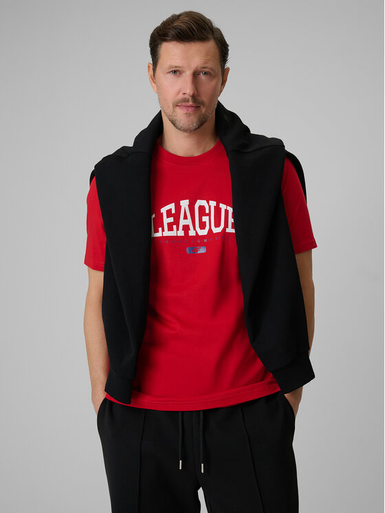 4F 4F T-Shirt SPORTS CLUB Czerwony Regular Fit