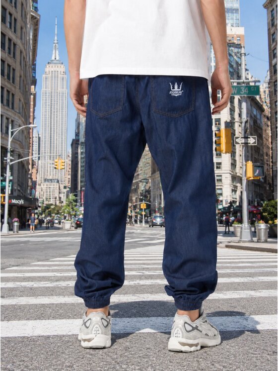 Jigga Wear Jigga Wear Jeansy elastyczne na gumce dzins cienkie wygodne 132719 Niebieski Regular Fit