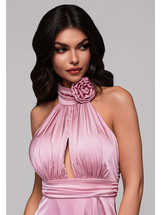 Ombre Ombre Sukienka wieczorowa LA-OM-DLR139 Różowy Regular Fit